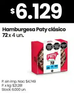 Changomas Paty hamburgesa clásico oferta