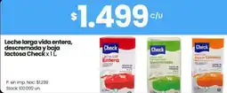 Changomas Check leche larga vida entera, descremada y baja lactosa oferta