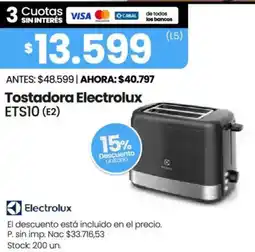 Changomas Electrolux tostadora ETS10 oferta