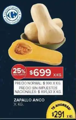 Carrefour Zapallo anco oferta
