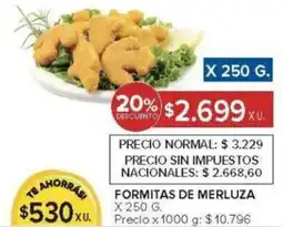 Carrefour Formitas de merluza oferta