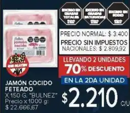 Carrefour Bulnez jamón cocido feteado oferta