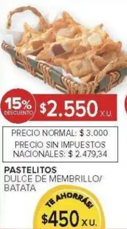 Carrefour Pastelitos dulce de membrillo/ batata oferta