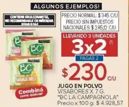 Carrefour Bc la campagnola jugo en polvo visabores oferta