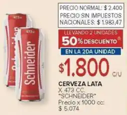 Carrefour Schneider cerveza lata oferta