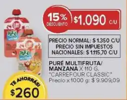 Carrefour Carrefour classic puré multifruta/ manzana oferta