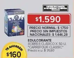 Carrefour Carrefour classic edulcorante sobres clásico oferta