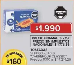 Carrefour Carrefour classic tostadas v/tipos oferta