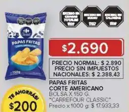 Carrefour Carrefour classic papas fritas corte americano ahorras bolsa oferta