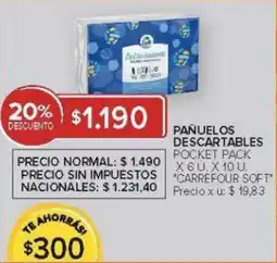 Carrefour Carrefour soft pañuelos descartables pocket pack oferta