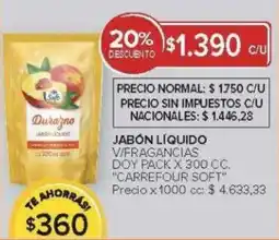 Carrefour Carrefour soft jabón líquido v/fragancias doy pack oferta