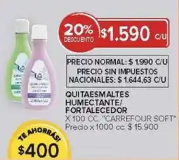Carrefour Carrefour soft quitaesmaltes humectante/ fortalecedor oferta