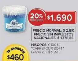 Carrefour Carrefour soft hisopos oferta