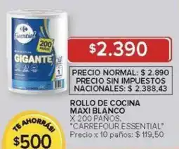 Carrefour Carrefour essential rollo de cocina maxi blanco oferta