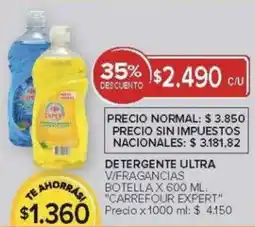 Carrefour Carrefour expert detergente ultra v/fragancias botella oferta
