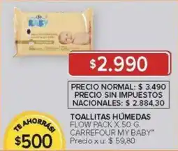Carrefour Carrefour my baby toallitas humedas flow pack oferta