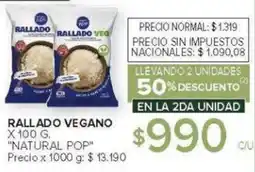 Carrefour Natural pop rallado vegano oferta