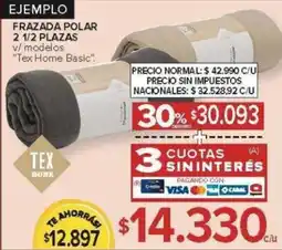 Carrefour Tex home basic frazada polar oferta