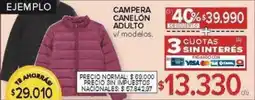 Carrefour Campera canelón adulto v/ modelos oferta