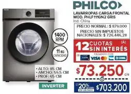 Carrefour Philco lavarropas carga frontal oferta