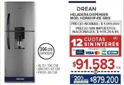 Carrefour Drean heladera dispenser oferta