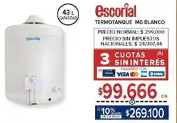 Carrefour Escorial termotanque mg blanco oferta