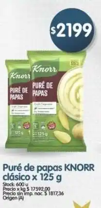 Supermercados Buenos Días Knorr puré de papas clásico oferta