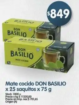 Supermercados Buenos Días Don basilio mate cocido oferta