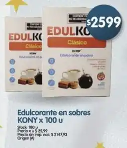 Supermercados Buenos Días Kony edulcorante en sobres oferta