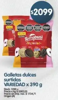 Supermercados Buenos Días Terrabusi galletas dulces surtidas variedad oferta