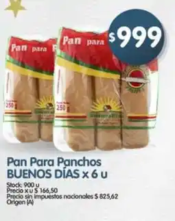 Supermercados Buenos Días Buenos días pan para panchos oferta