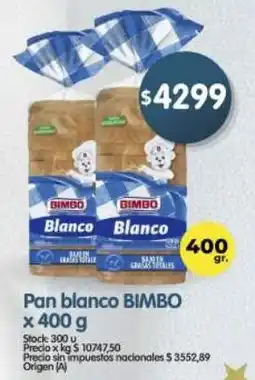Supermercados Buenos Días Bimbo pan blanco oferta