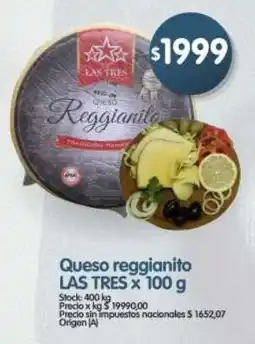 Supermercados Buenos Días Las tres queso reggianito oferta