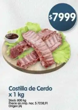 Supermercados Buenos Días Costilla de cerdo oferta