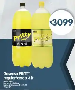 Supermercados Buenos Días Pritty gaseosa regular/cero oferta