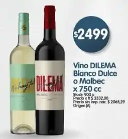 Supermercados Buenos Días Dilema vino blanco dulce o malbec oferta