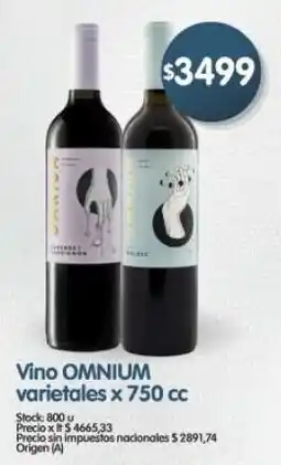 Supermercados Buenos Días Omnium vino varietales oferta