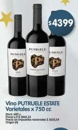 Supermercados Buenos Días Putruele estate vino varietales oferta