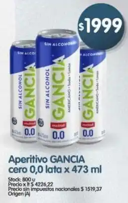 Supermercados Buenos Días Gancia aperitivo cero 0,0 lata oferta