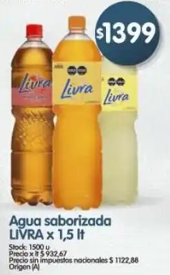 Supermercados Buenos Días Livra agua saborizada oferta