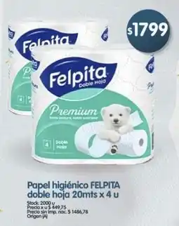Supermercados Buenos Días Felpita papel higiénico doble hoja oferta