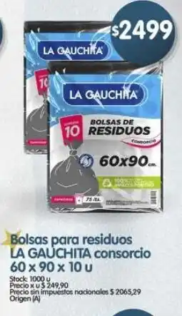 Supermercados Buenos Días La gauchita bolsas para residuos consorcio oferta