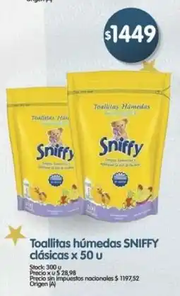Supermercados Buenos Días Sniffy toallitas húmedas clásicas oferta