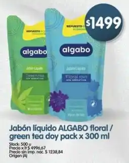 Supermercados Buenos Días Algabo jabón líquido floral/ green tea doy pack oferta