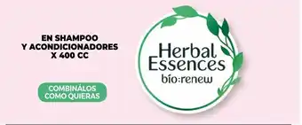 La Anonima Herbal Essences En Shampoo y Acondicionadores x 400cc oferta