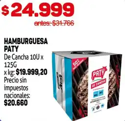 Makro Paty hamburguesa de cancha 1 oferta
