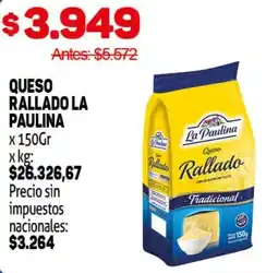 Makro La paulina queso rallado oferta
