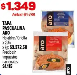 Makro Aro ταρα pascualina hojaldre/criolla oferta