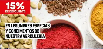 En legumbres especias y condimentos de nuestra verduleria