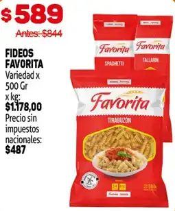 Makro Favorita fideos variedad oferta